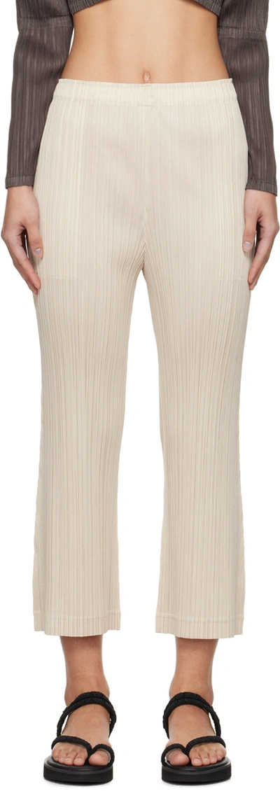 Shop Issey Miyake Off-white Thicker Bottoms 1 Trousers In 04 Cream