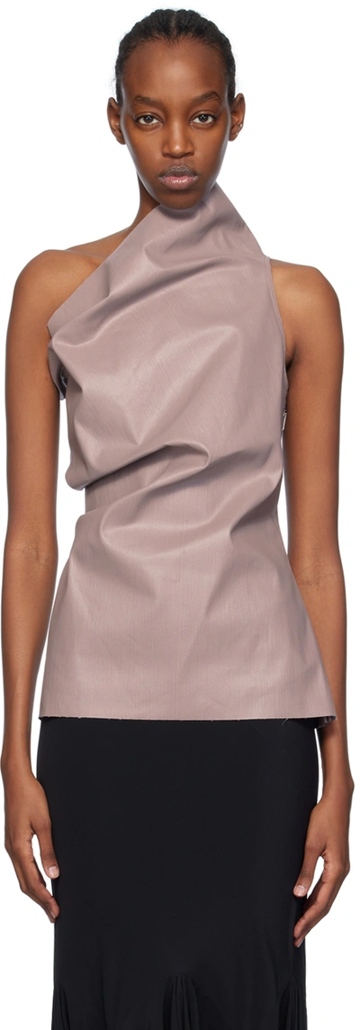 Rick Owens Athena One-shoulder Tank Tolp In 63 Dusty Pink