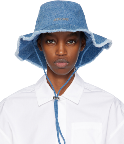 Shop Jacquemus Blue 'le Bob Artichaut' Hat In 330 Blue
