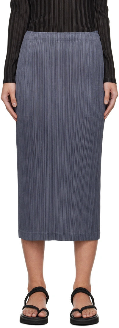 Shop Issey Miyake Gray Thicker Bottoms 1 Midi Skirt In 12 Gray