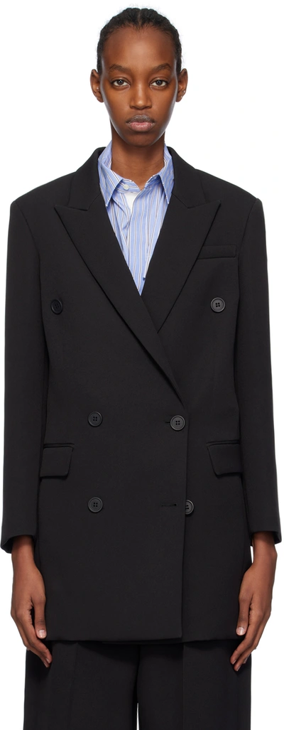 Shop Shang Xia Black Double-breasted Blazer