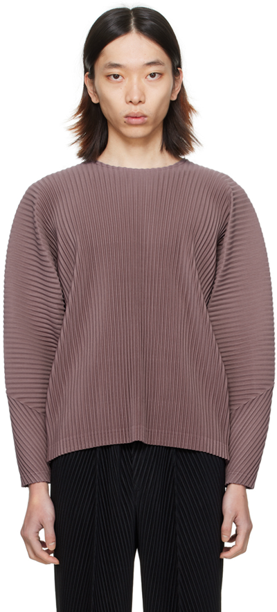 Shop Issey Miyake Purple Monthly Color January Long Sleeve T-shirt In 46-rose Brown