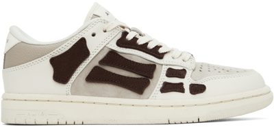 Shop Amiri Off-white & Gray Skeltop Low Sneakers In Birch