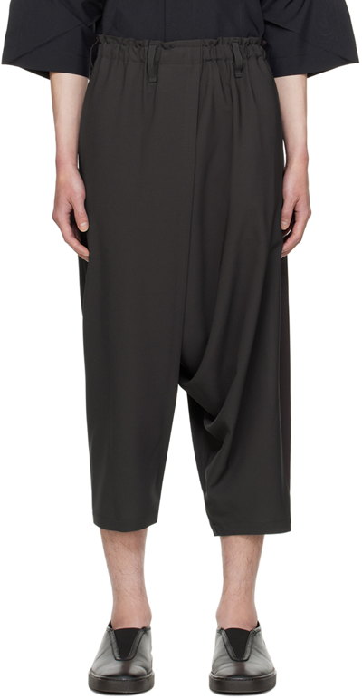 Shop 132 5. Issey Miyake Gray Seamless Bottoms Basic Trousers In 13-charcoal Gray