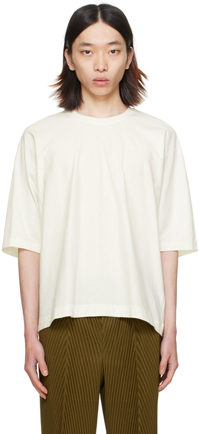 Shop Issey Miyake Off-white Release-t Basic T-shirt In 01-white