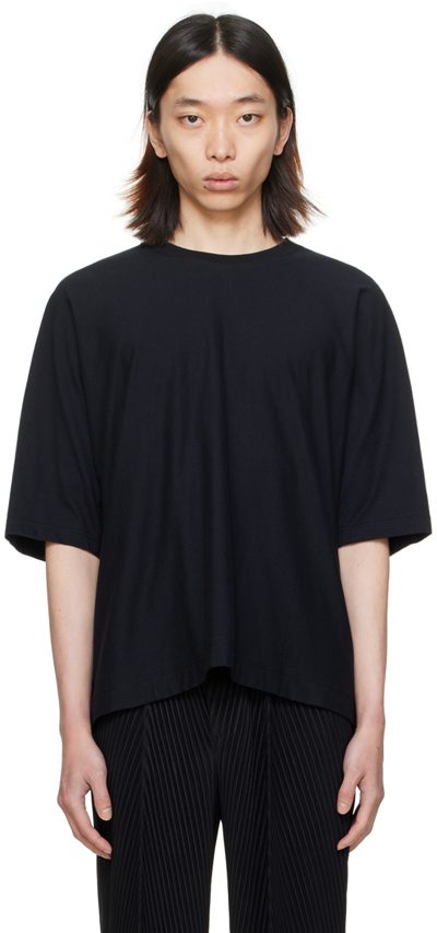 Shop Issey Miyake Black Release-t Basic T-shirt In 15-black