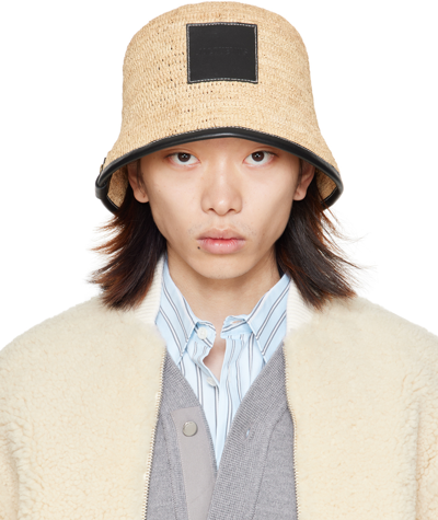 Jacquemus Beige & Black 'le Bob Soli' Hat In 990 Black