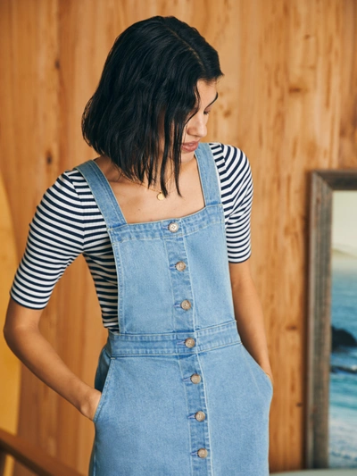 Faherty Organic Cotton Denim Remi Dress In Hanalei Wash