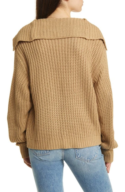 Petal And Pup Amelia Oversize Cardigan In Camel