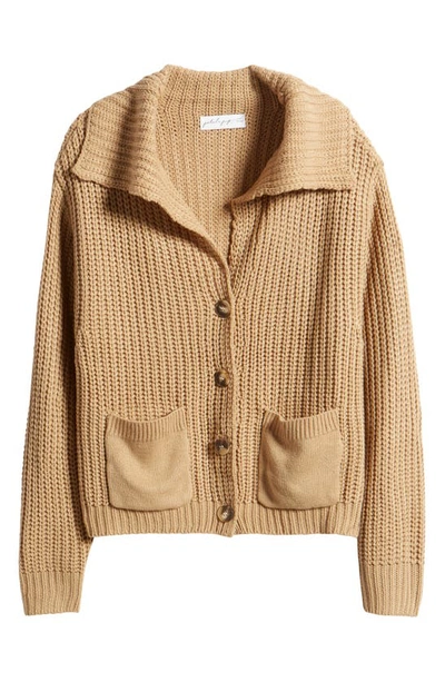 Petal And Pup Amelia Oversize Cardigan In Camel