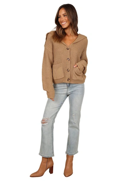Petal And Pup Amelia Oversize Cardigan In Camel