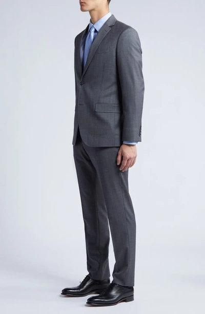 Shop Nordstrom Trim Fit Stretch Wool Suit In Grey Lux Pinstripe