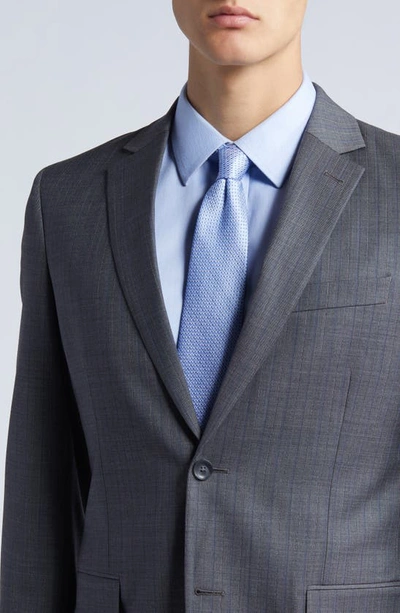 Shop Nordstrom Trim Fit Stretch Wool Suit In Grey Lux Pinstripe
