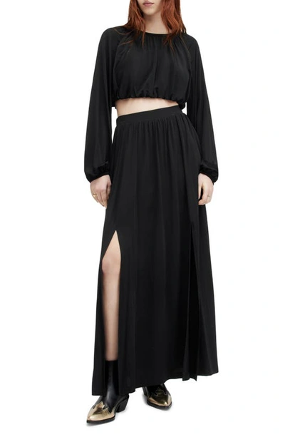 Shop Allsaints Casandra Maxi Skirt In Black