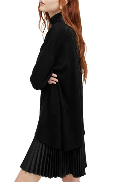 Shop Allsaints Flora Turtleneck Sweater & Sleeveless Dress Set In Black