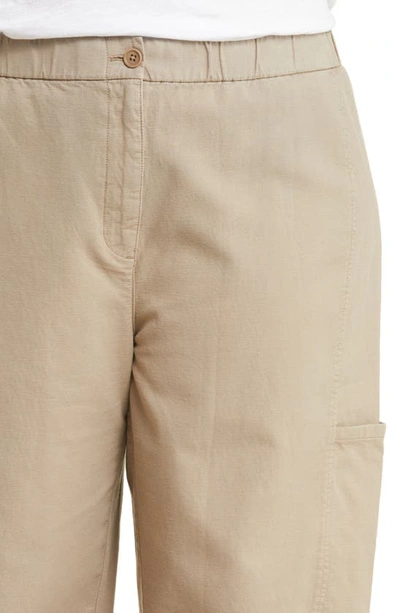 Shop Eileen Fisher Stretch Organic Cotton & Hemp Ankle Lantern Cargo Pants In Briar