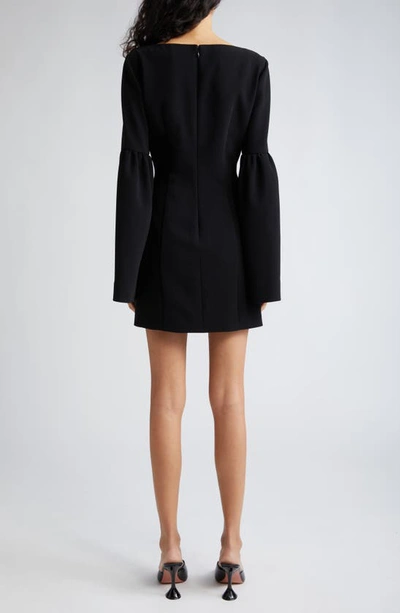 Shop Cinq À Sept Jace Split Long Sleeve Minidress In Black