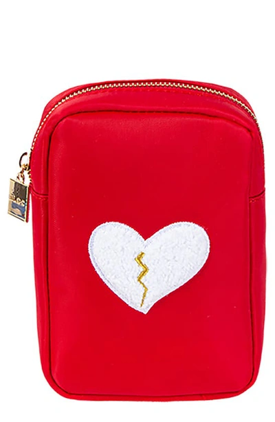 Shop Bloc Bags Mini Heart Breaker Cosmetics Bag In Red