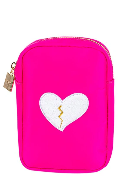Shop Bloc Bags Mini Heart Breaker Cosmetics Bag In Hot Pink
