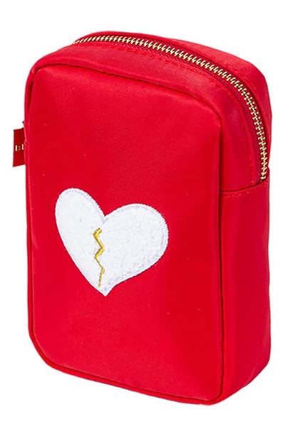 Shop Bloc Bags Mini Heart Breaker Cosmetics Bag In Red