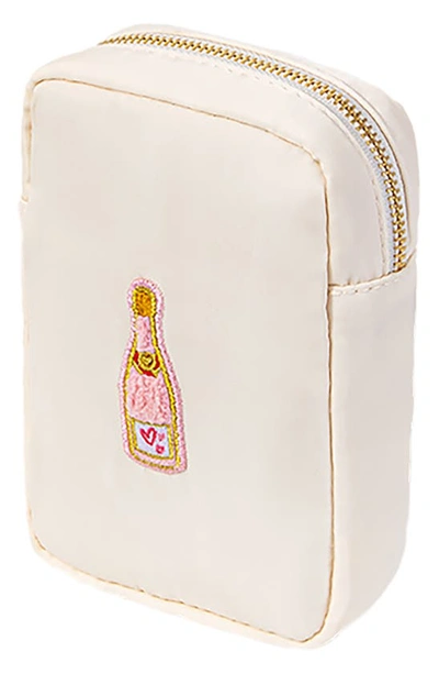 Shop Bloc Bags Mini Champagne Cosmetics Bag In Cream