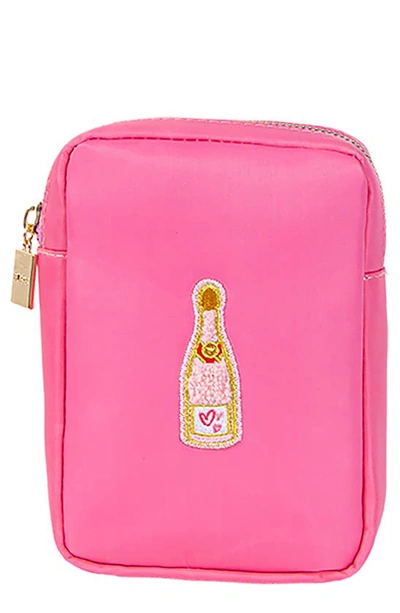 Shop Bloc Bags Mini Champagne Cosmetics Bag In Bubblegum