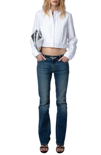 Shop Zadig & Voltaire Theby Pintuck Button-up Shirt In Judo