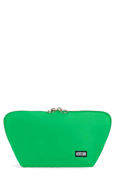 Shop Kusshi Signature Makeup Bag In Kelly Green/ Light Navy