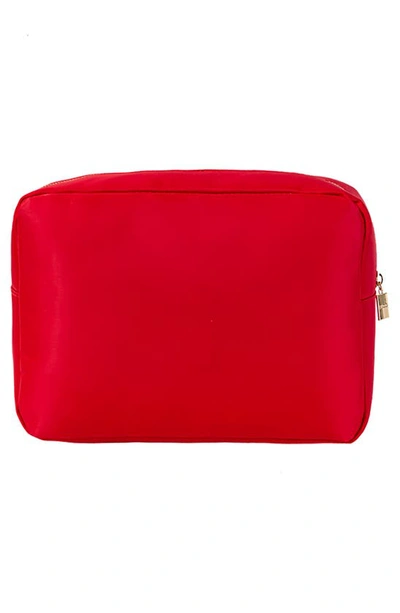 Shop Bloc Bags Xl Heart Cosmetics Bag In Red