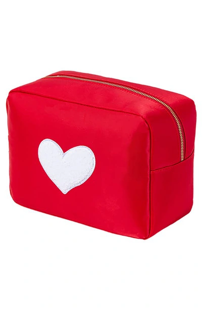 Shop Bloc Bags Xl Heart Cosmetics Bag In Red