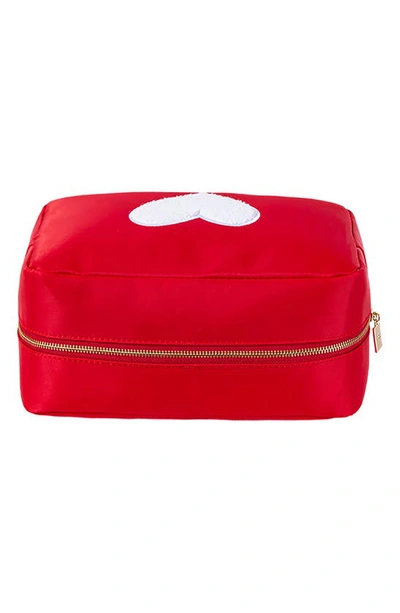 Shop Bloc Bags Xl Heart Cosmetics Bag In Red