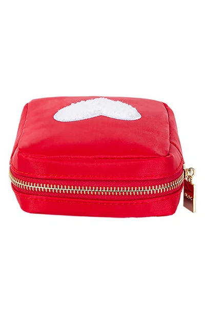 Shop Bloc Bags Mini Heart Cosmetics Bag In Red