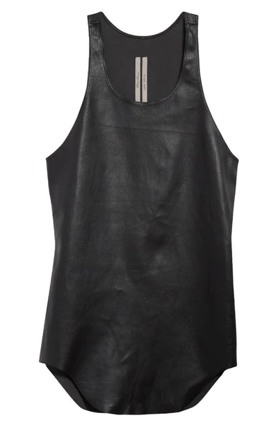 Rick Owens Leather Tank In Black