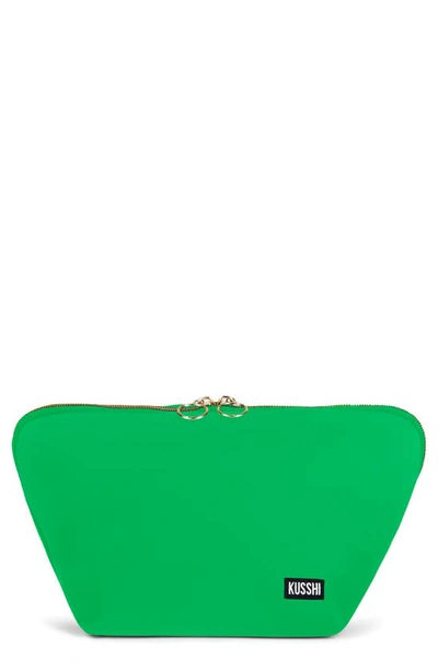 Shop Kusshi Vacationer Makeup Bag In Kelly Green/ Light Navy