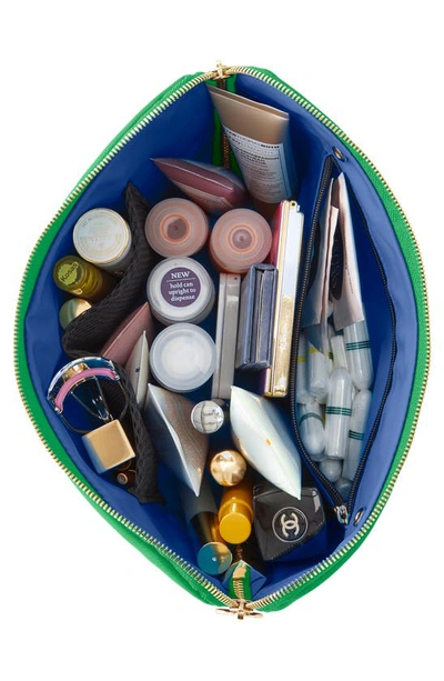 Kusshi Vacationer Makeup Bag In Kelly Green/ Light Navy