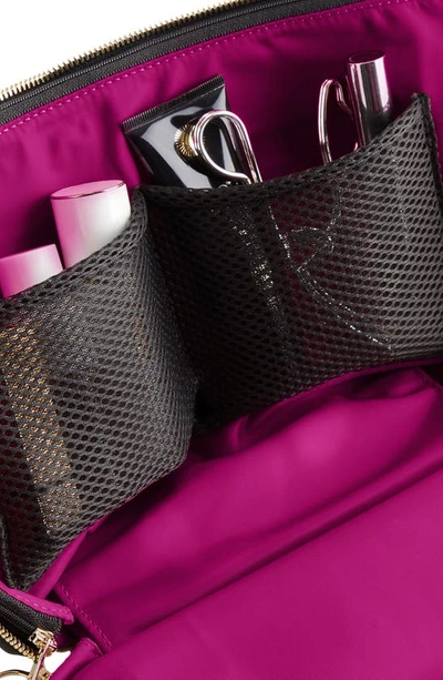 Kusshi Vacationer Makeup Bag In Zebra Beige/ Fuschia