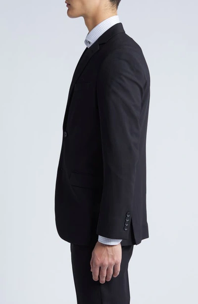 Shop Nordstrom Trim Fit Solid Stretch Wool Suit Coat In Black