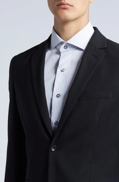 Shop Nordstrom Trim Fit Solid Stretch Wool Suit Coat In Black