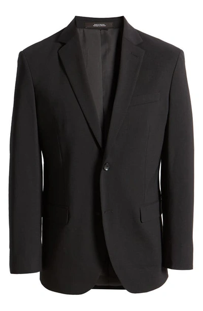 Shop Nordstrom Trim Fit Solid Stretch Wool Suit Coat In Black