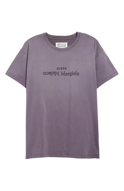 Shop Maison Margiela Reverse Logo Cotton Jersey T-shirt In Aubergine