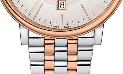 Tissot Carson Premium Powermatic Lady Bracelet Watch, 40mm In Silver/ Rose Gold