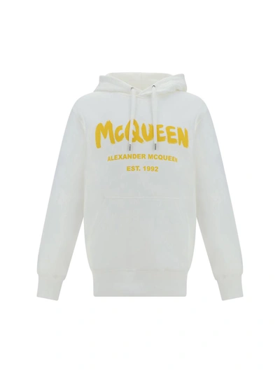 Shop Alexander Mcqueen Sweatshirts In White/yellow