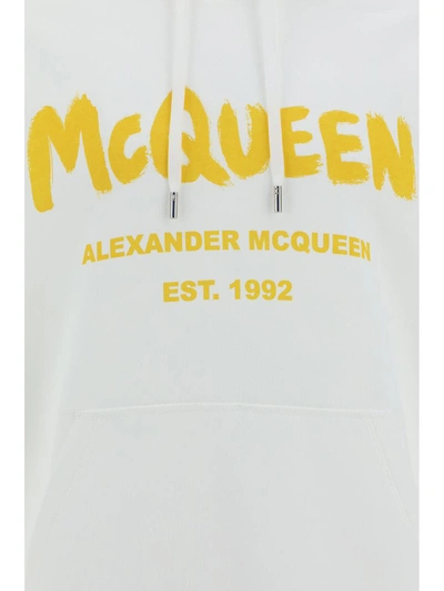 Shop Alexander Mcqueen Sweatshirts In White/yellow