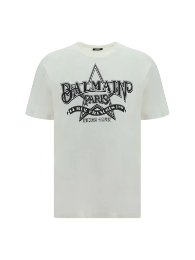 Shop Balmain T-shirts In Gab Blanc/noir