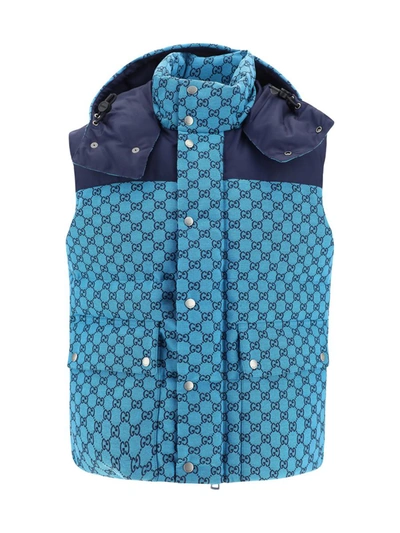 Shop Gucci Down Jackets In Light Blue/mix