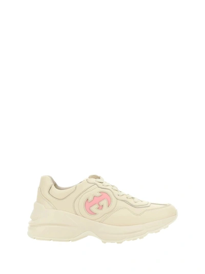 Shop Gucci Sneakers In Ivoire/rose