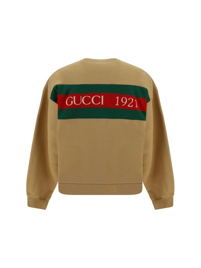 Shop Gucci Sweatshirts In Camel/mix