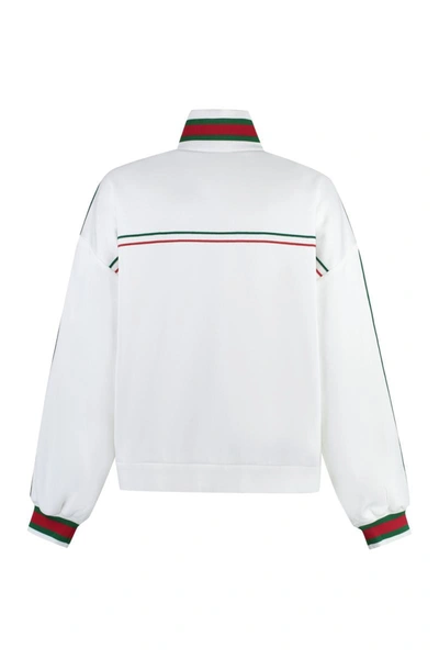Shop Gucci Techno Fabric Sweatshirt In White