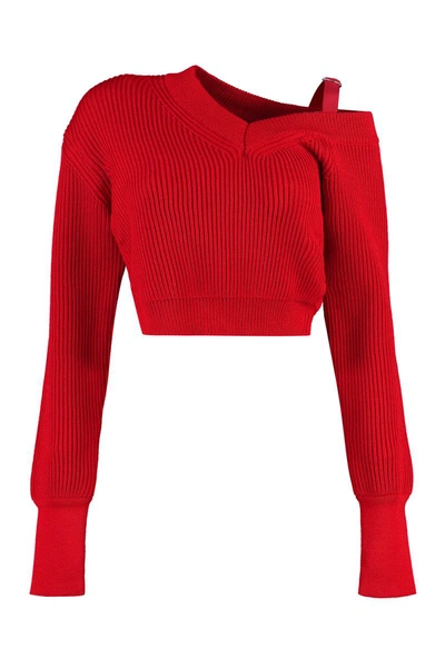 Shop Jacquemus Seville Wool Blend Pullover In Red
