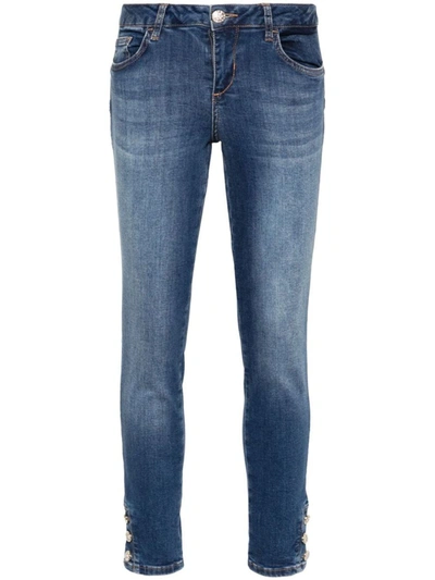 Shop Liu •jo Liu Jo Button Detail Jeans In Blue